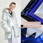 新年新款 春亞紡PU鐳射防水反光皮革布秋冬羽絨服夾克服裝面料