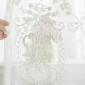 伊藍(lán)廠家歐式刺繡白紗 窗簾紗亞麻窗簾繡花白色窗紗 可零剪